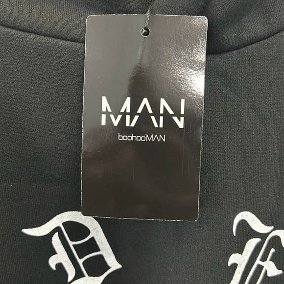 BoohooMAN Gothic Dragon Ruched Hooded Tracksuit - Picture 8 of 10